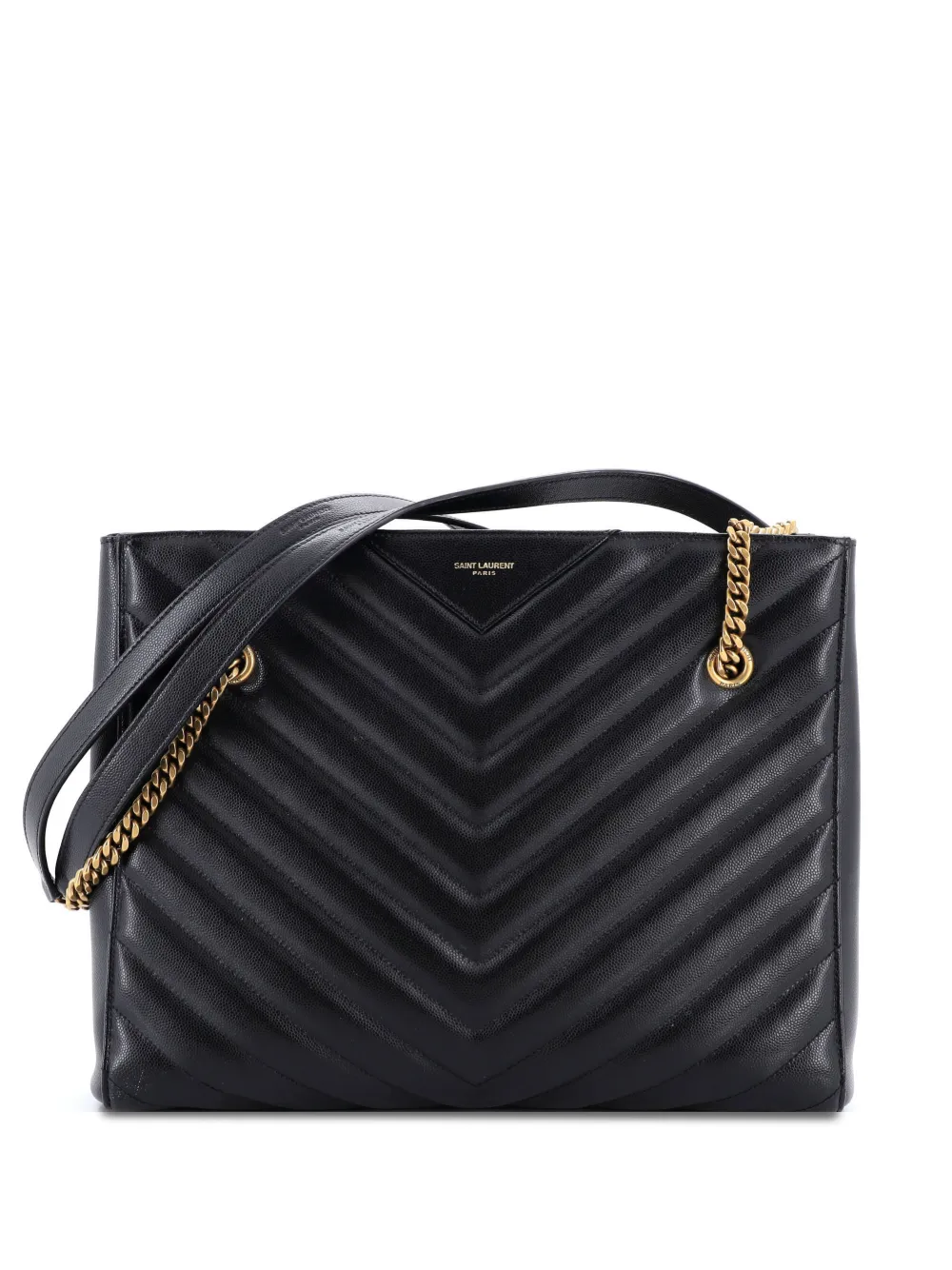 Saint Laurent Pre-Owned Tribeca Shopping Matelasse Chevron Leather Medium tote bag - Nero