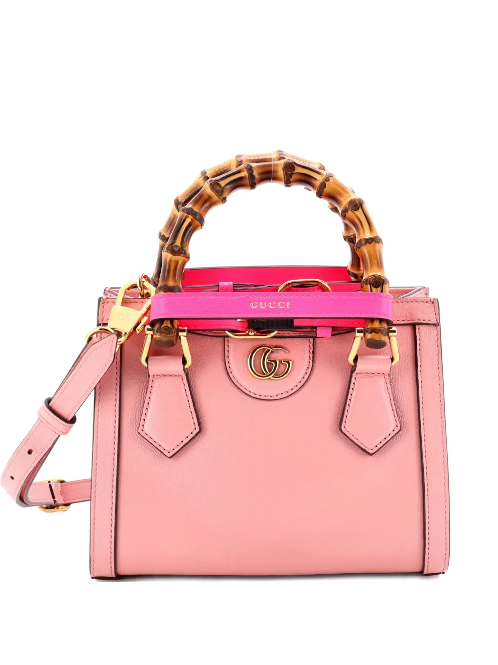 Gucci Pre-Owned Diana NM Bamboo Handle Tote Leather Mini crossbody bag - Rosa