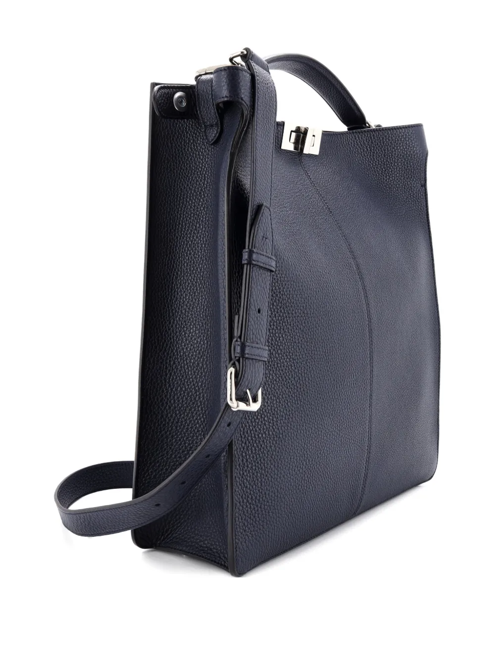 Pre-owned Fendi Peekaboo X-lite Fit Bag Leather Satchel In Blue