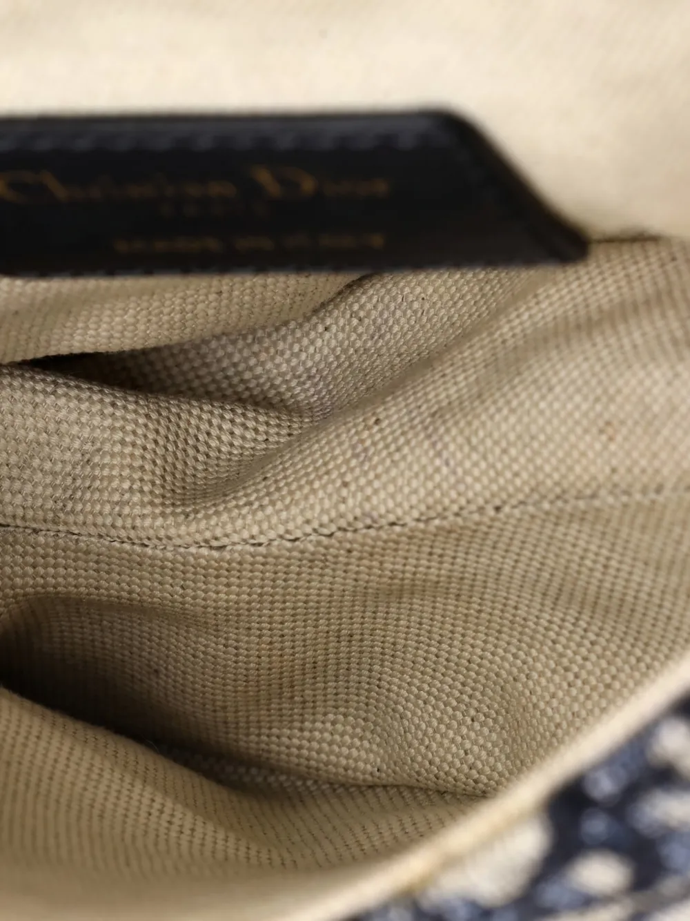 DIOR Pre-owned Saddle Handbag Oblique Canvas Mini Shoulder Bag In Blue