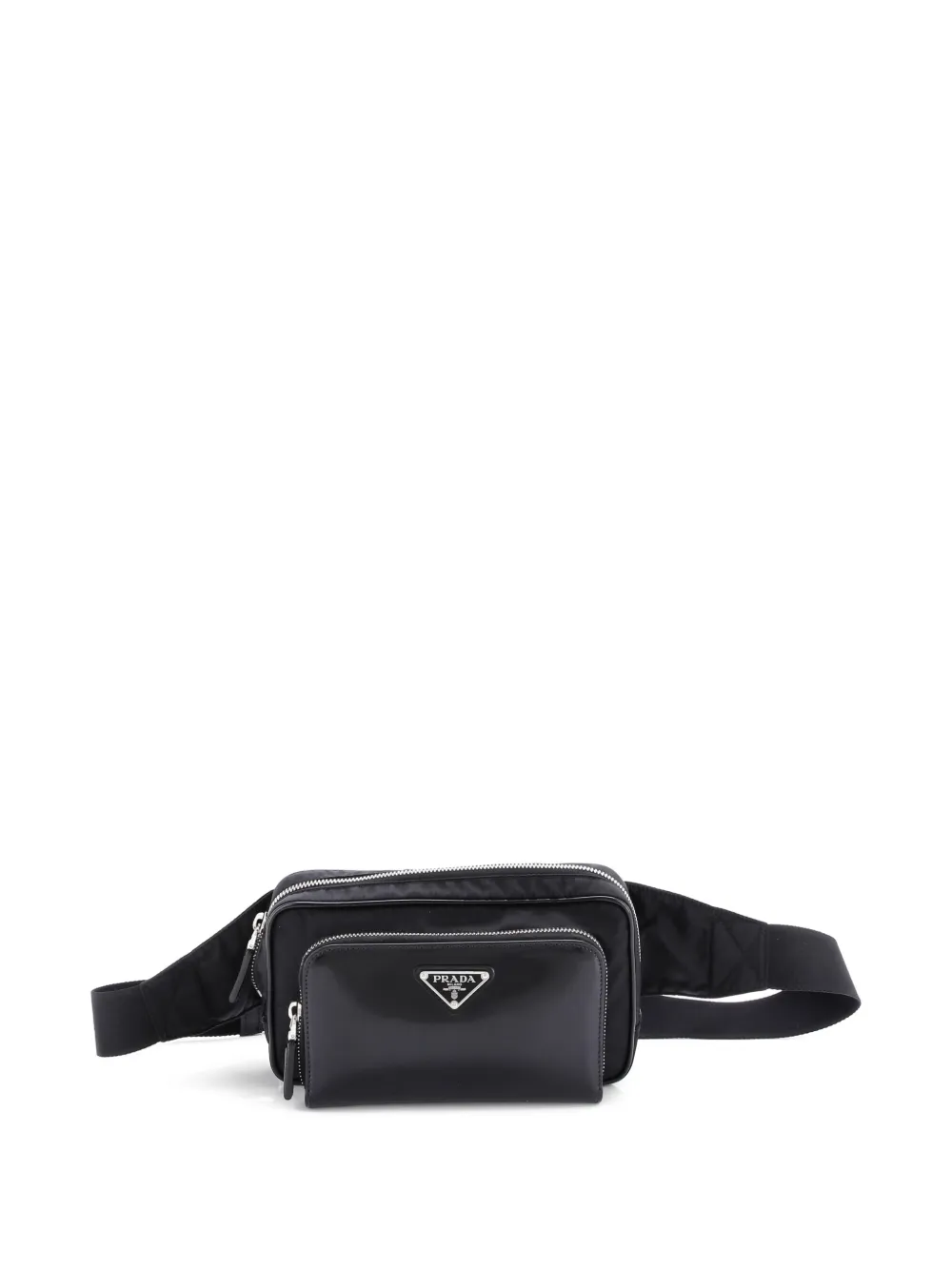 Prada Pre-Owned Zip Around Front Pocket Re-Nylon with Leather belt bag | Black | Image 1