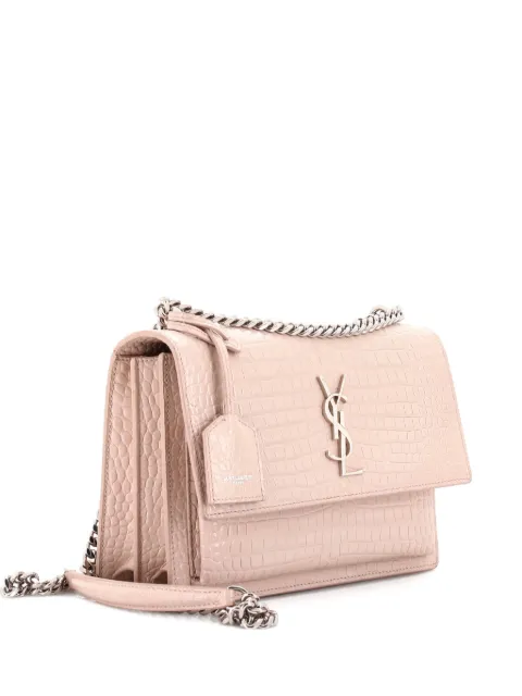 Saint Laurent Pre-Owned Sunset Crocodile Embossed Leather Medium crossbody bag