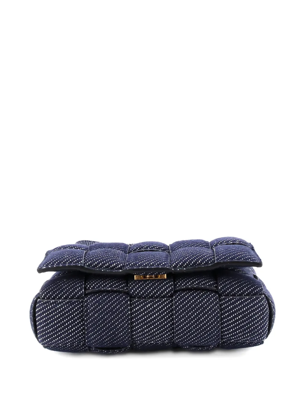 Cassette Padded Maxi Intrecciato Denim Crossbody Bag