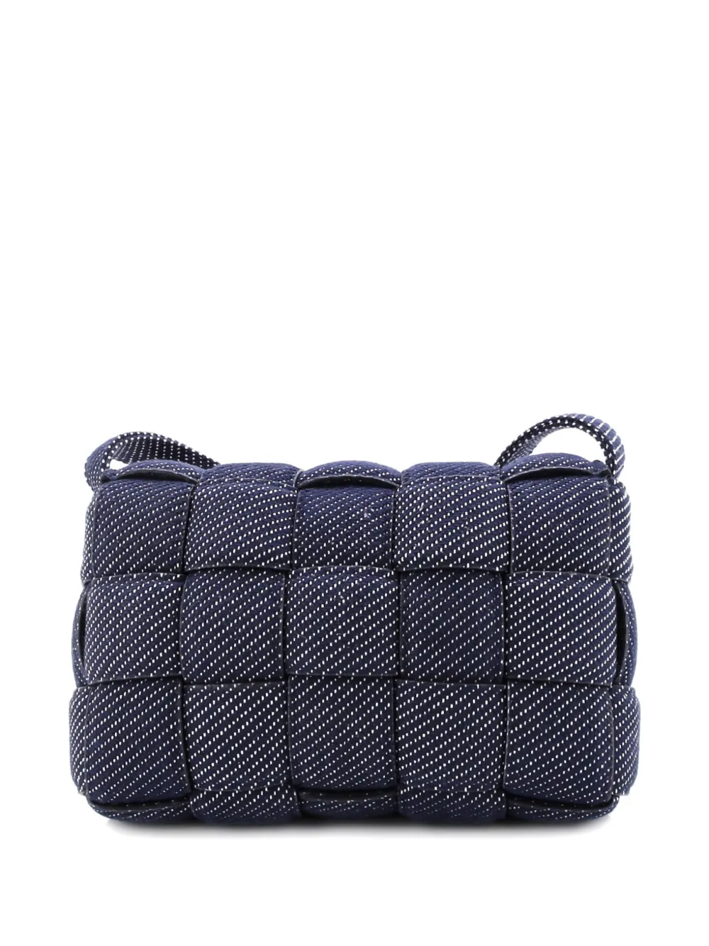 Cassette Padded Maxi Intrecciato Denim Crossbody Bag