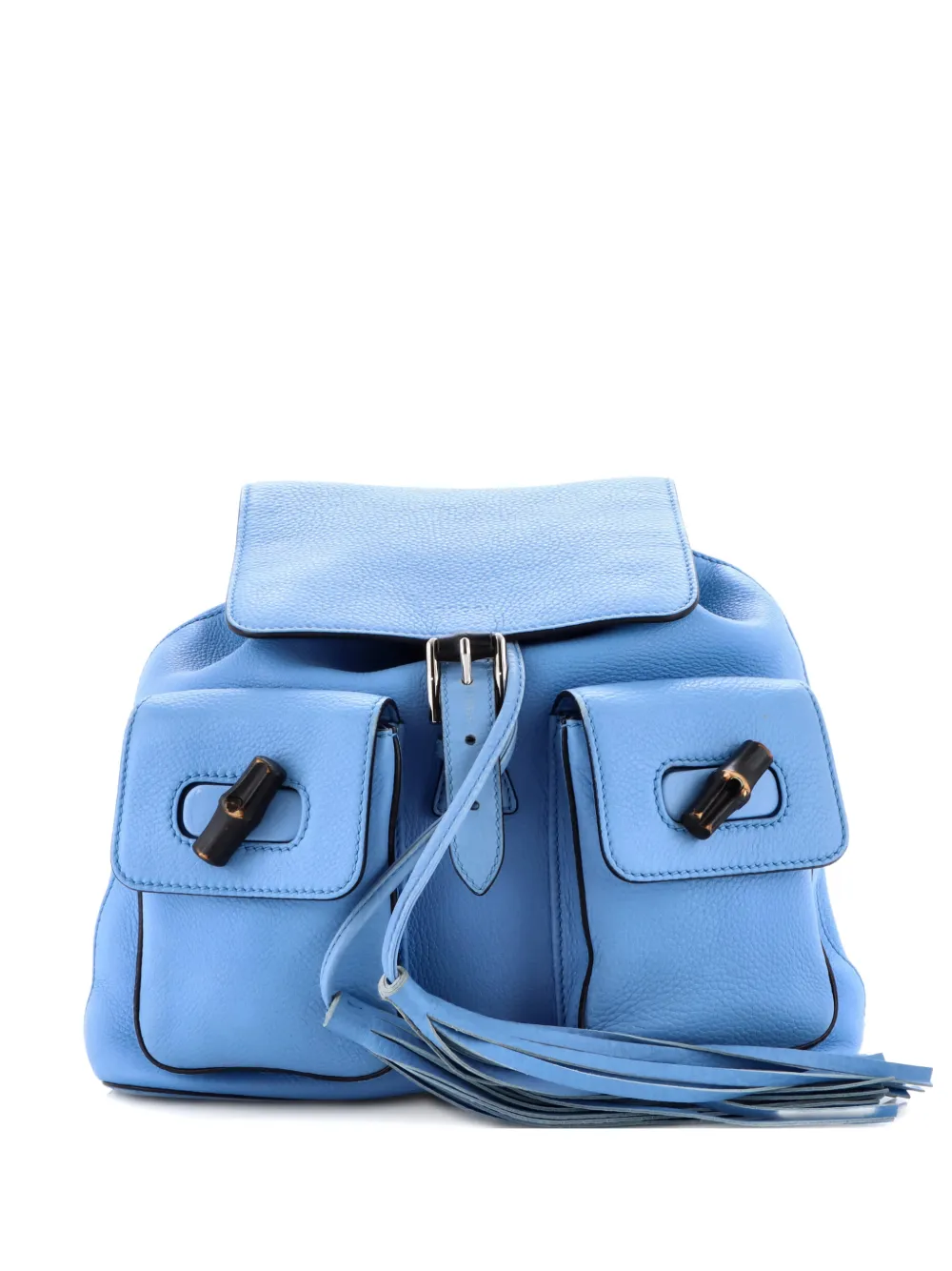 Gucci Pre-Owned Bamboo Tassel Leather Medium backpack - Blu
