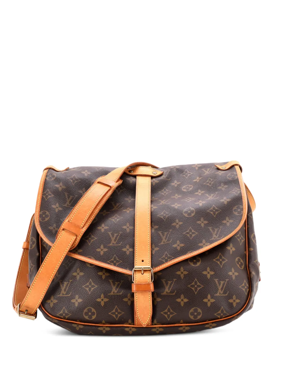 Louis Vuitton Pre-Owned Saumur Handbag Monogram Canvas 35 crossbody bag - Marrone