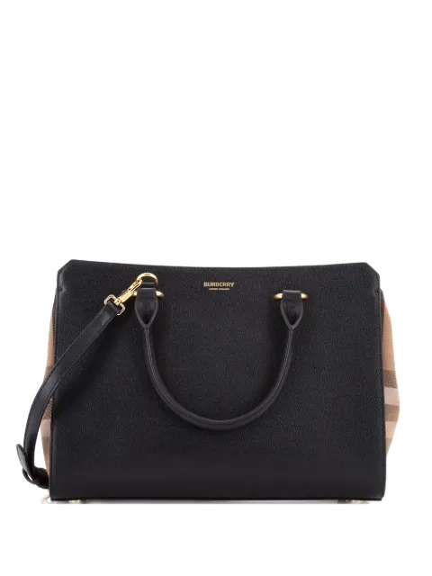 Burberry Pre-Owned tote Banwell pequeña de piel y lona House Check