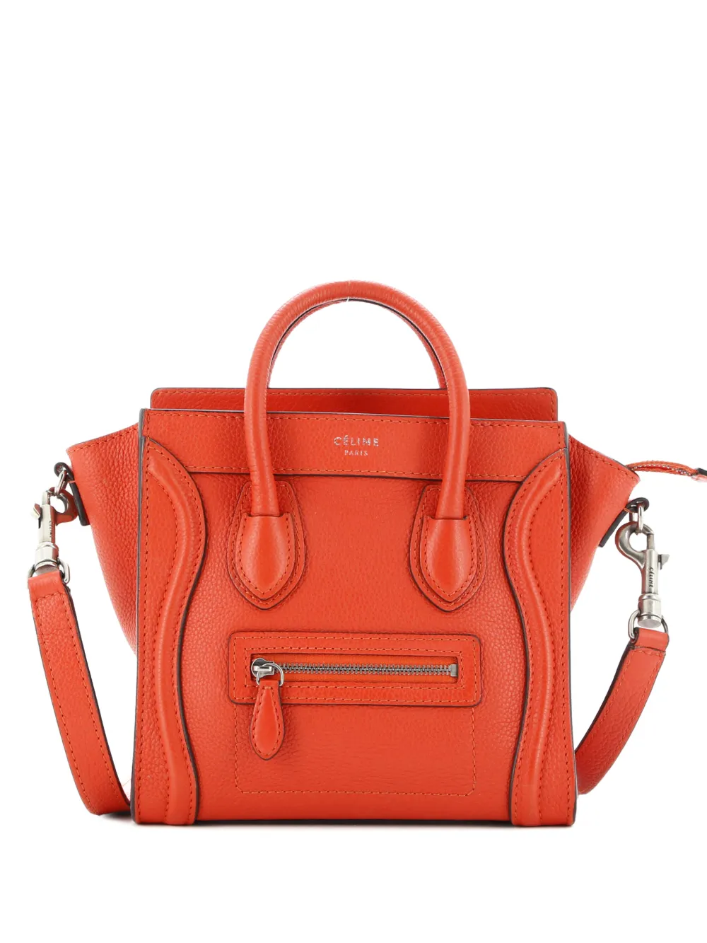 Celine Pre-Owned Luggage Bag Grainy Leather Nano crossbody bag - Arancione