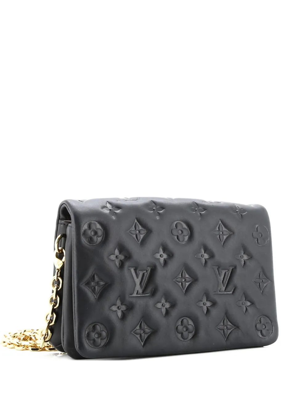 Louis Vuitton Pre-Owned Coussin Pochette Monogram Embossed Lambskin crossbody bag - Schwarz