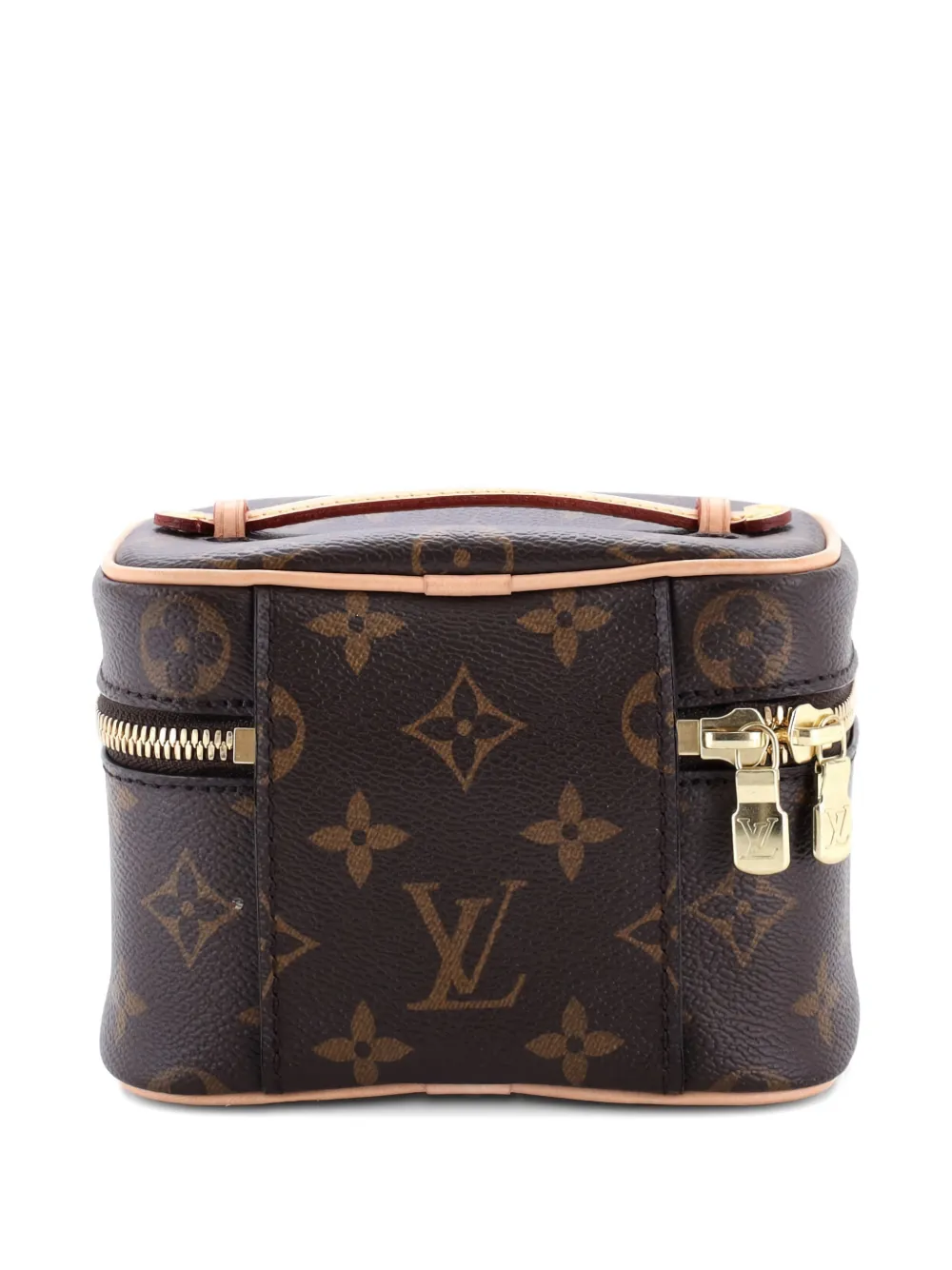Pre-owned Louis Vuitton Nice Vanity Case Monogram Canvas Nano Pouch In Brown