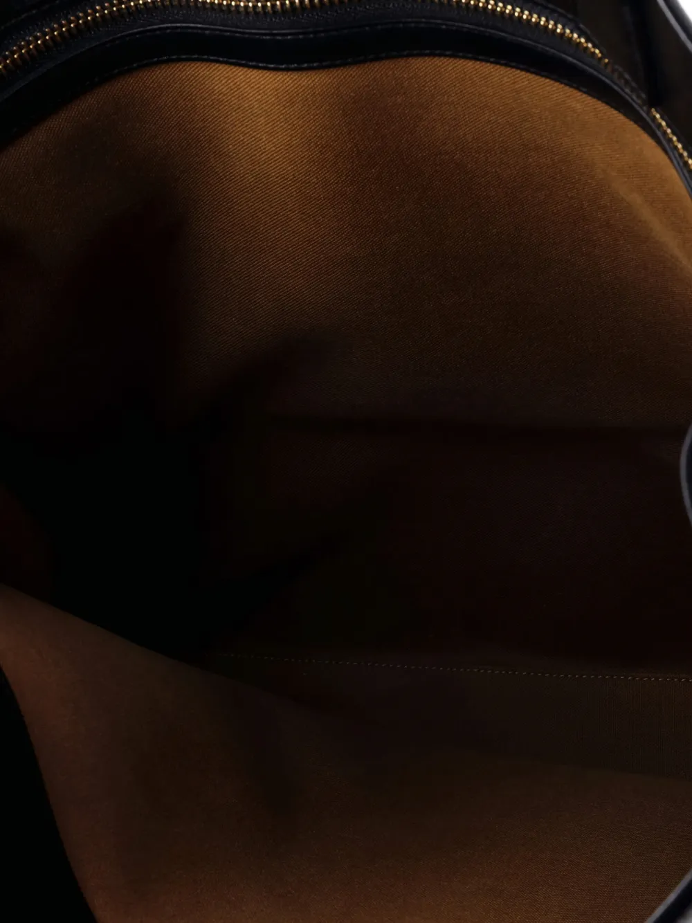 Pre-owned Celine Vertical Cabas Triomphe Coated Canvas Large Tote Bag In Black