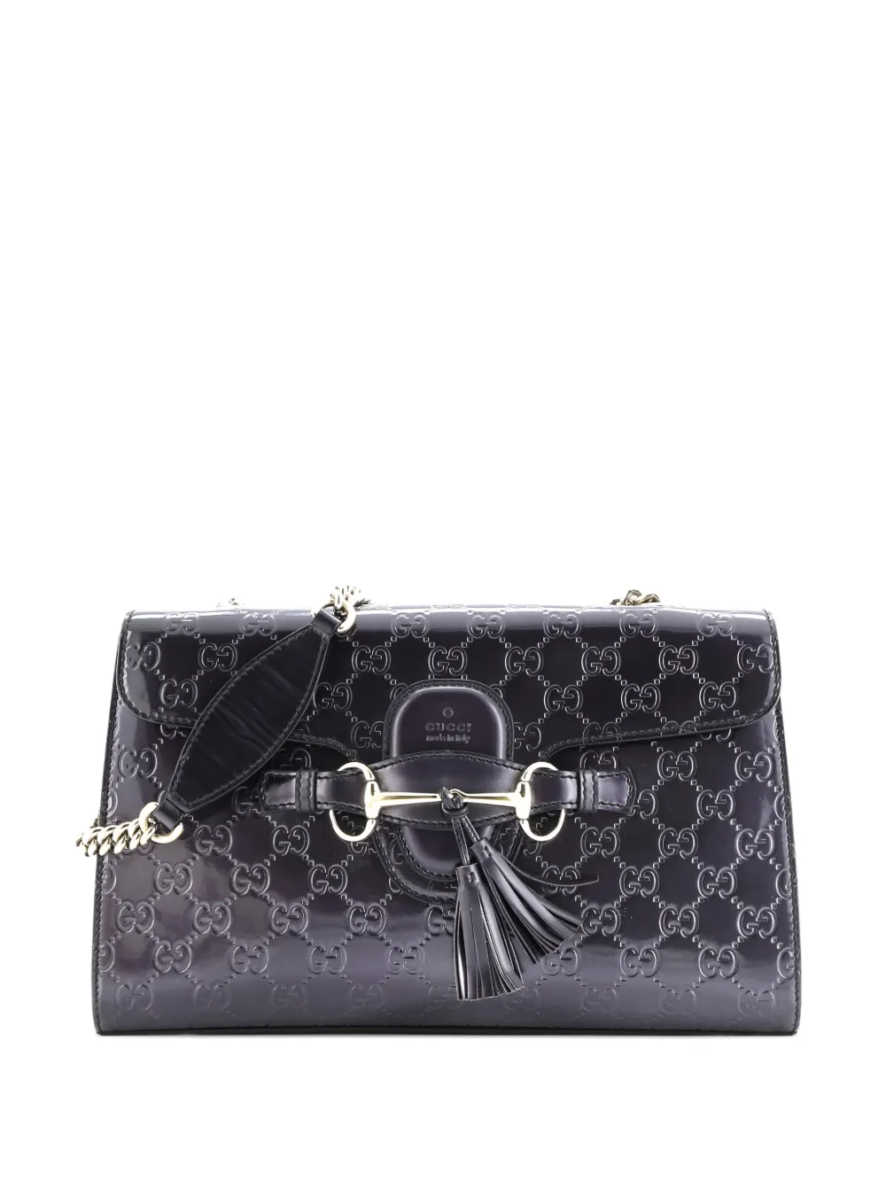 Gucci Pre-Owned Emily Chain Flap Bag Guccissima Patent Medium shoulder bag - Viola