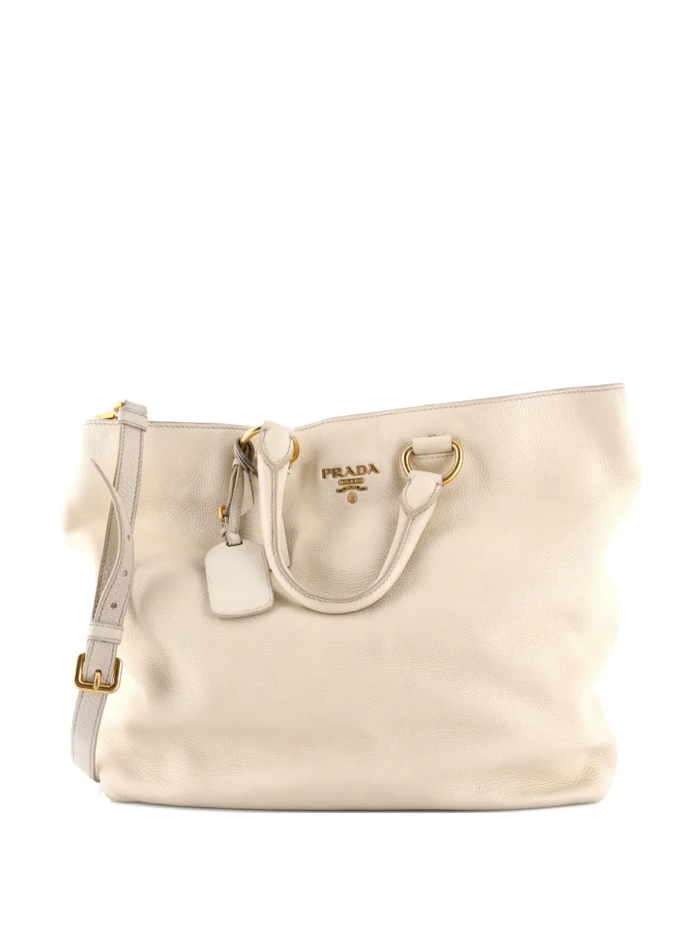 Prada Pre-Owned Convertible Shopper Vitello Daino Large tote bag | Neutrals | Image 1