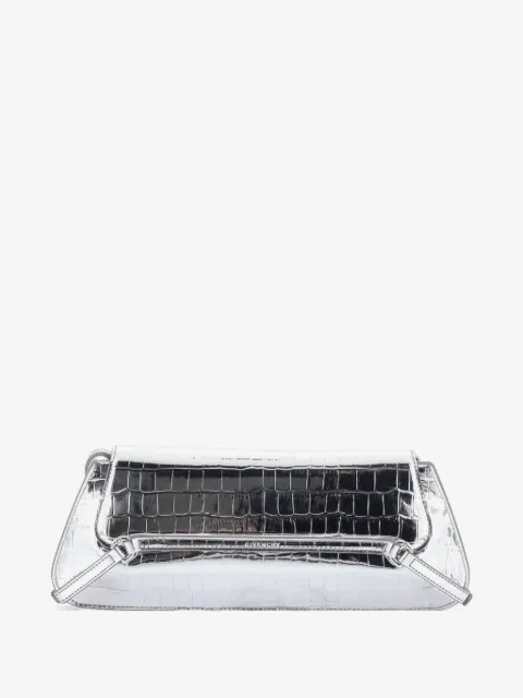 Givenchy Pre-Owned Voyou Strap Crocodile Embossed Leather East West clutch bag