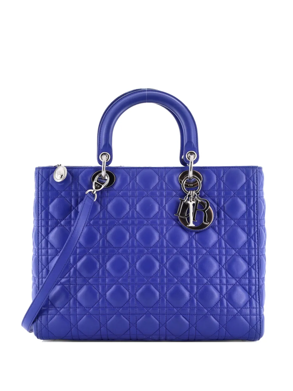 Christian Dior Pre-Owned Lady Dior Bag Cannage Quilt Lambskin Large tote bag - Blue