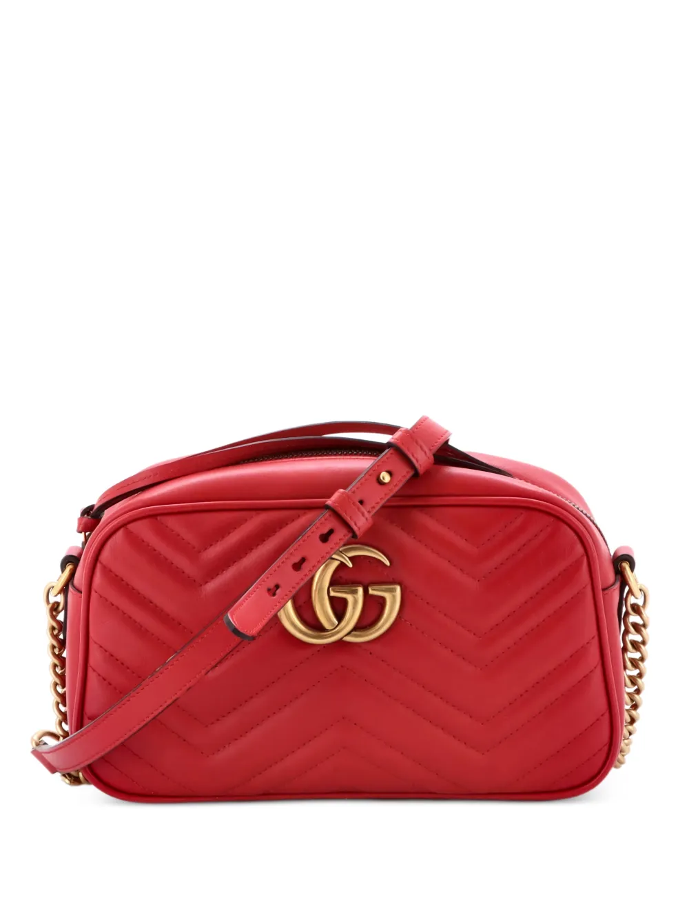 Gucci Pre-Owned GG Marmont Shoulder Bag Matelasse Leather Small crossbody bag - Rosso