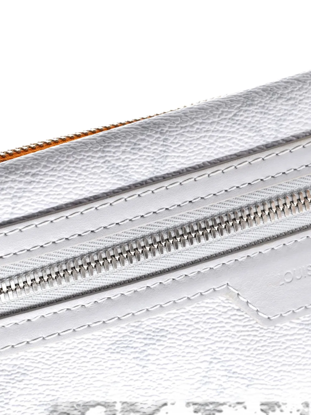 LOUIS VUITTON Pre-owned Double Flat Messenger Bag Limited Edition Logo Story Monogram Canvas And Denim Crossbody Bag In Gray