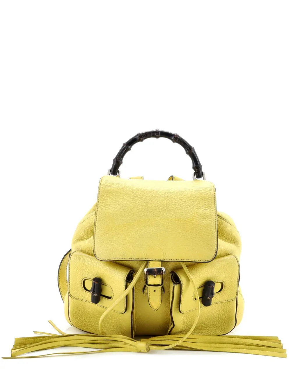 Gucci Pre-Owned Bamboo Tassel Leather Medium backpack - Giallo