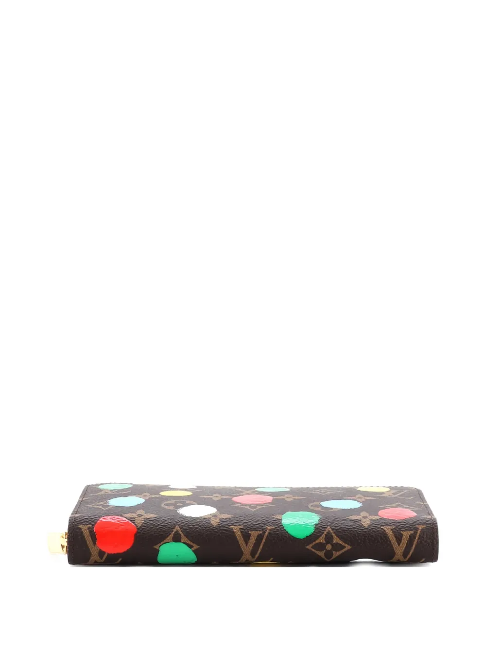 LOUIS VUITTON Pre-owned Zippy Wallet Yayoi Kusama Painted Dots Monogram Canvas Small Wallets In Brown
