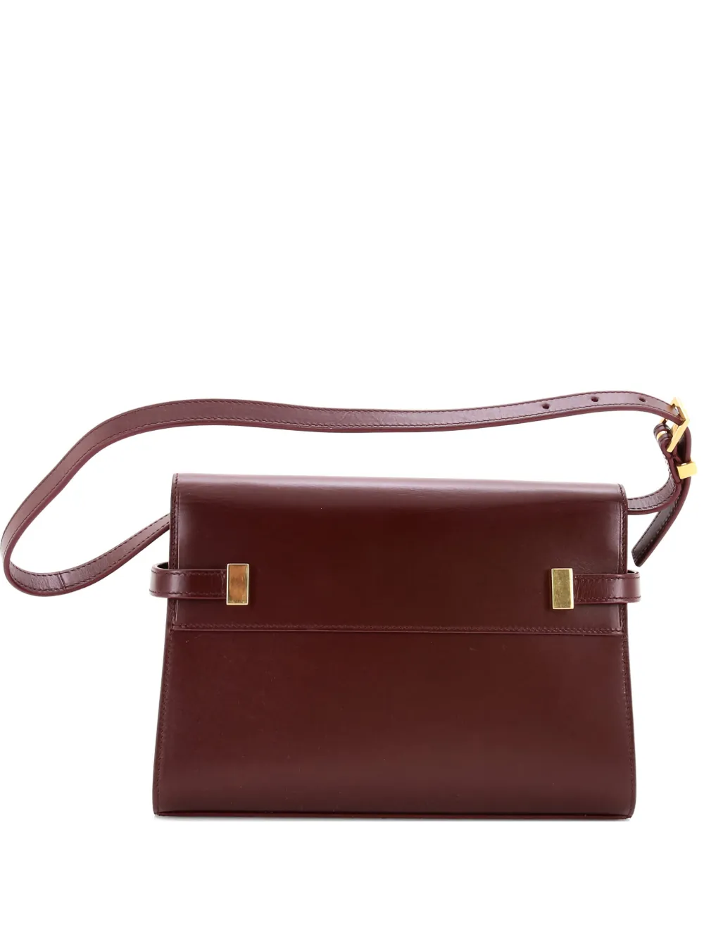 Pre-owned Saint Laurent Manhattan Leather Small Shoulder Bag In Red