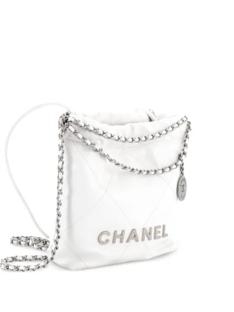 CHANEL Pre-Owned bolsa crossbody 22 Chain Hobo Quilted Calfskin Mini