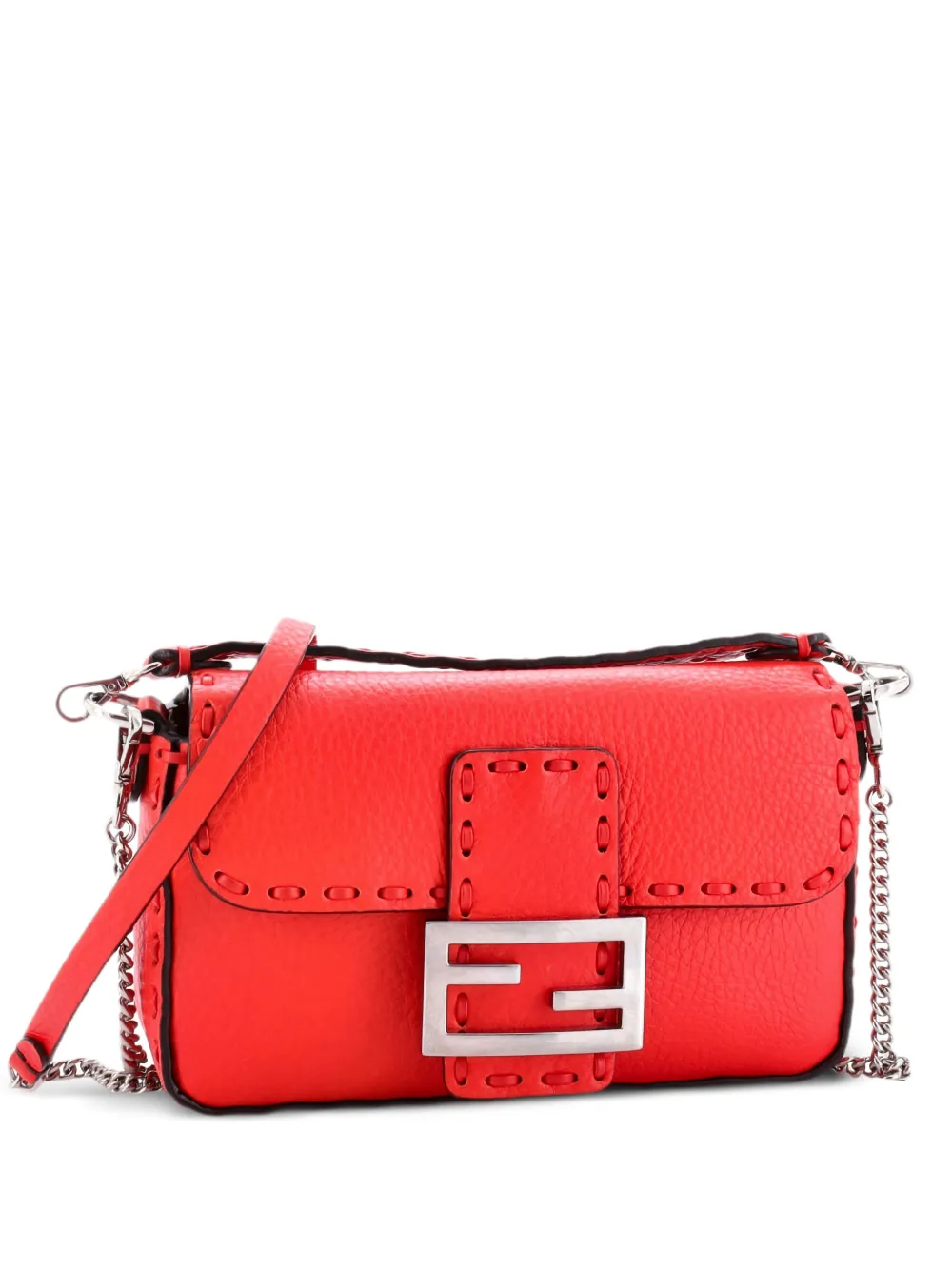 Fendi Pre-Owned Selleria Baguette NM Bag Leather Mini shoulder bag - Rosso