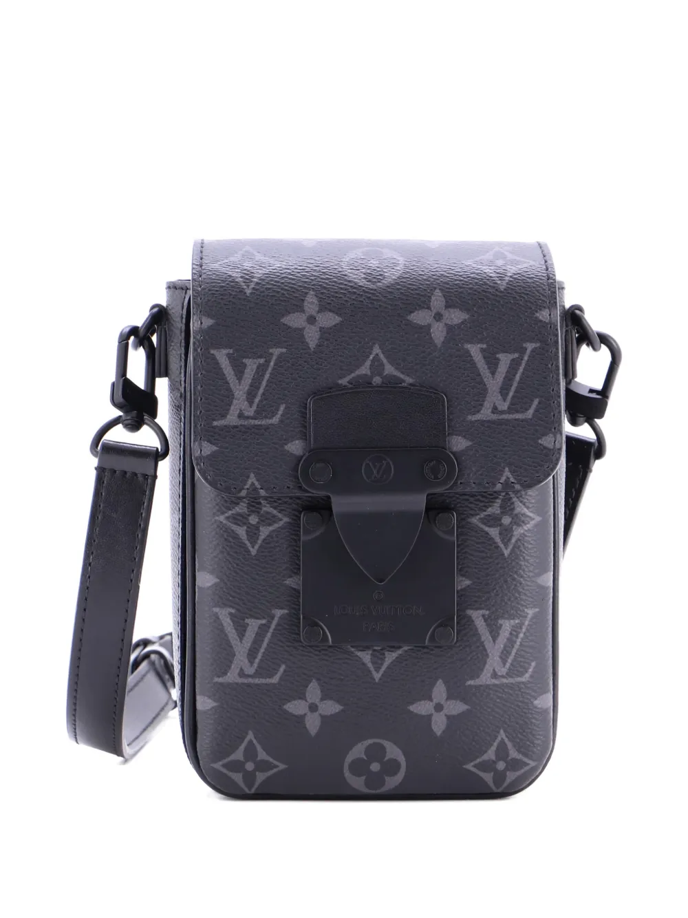 Louis Vuitton Pre-Owned S Lock Vertical Wearable Wallet Monogram Eclipse Canvas crossbody bag - Nero