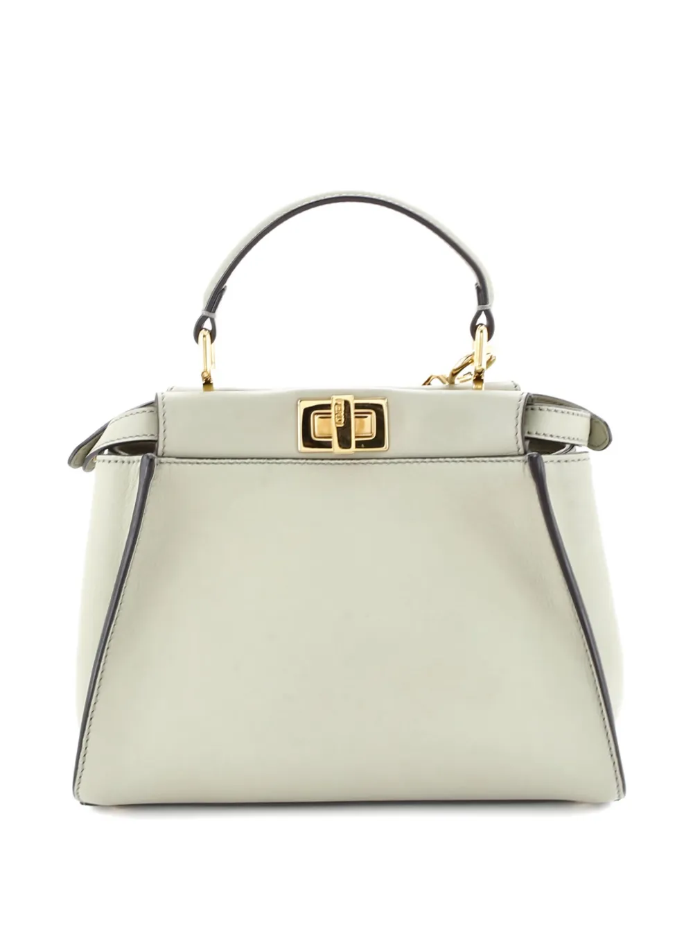 Peekaboo Iconic Bag Leather With Zucca Embroidered Canvas Interior Mini Satchel