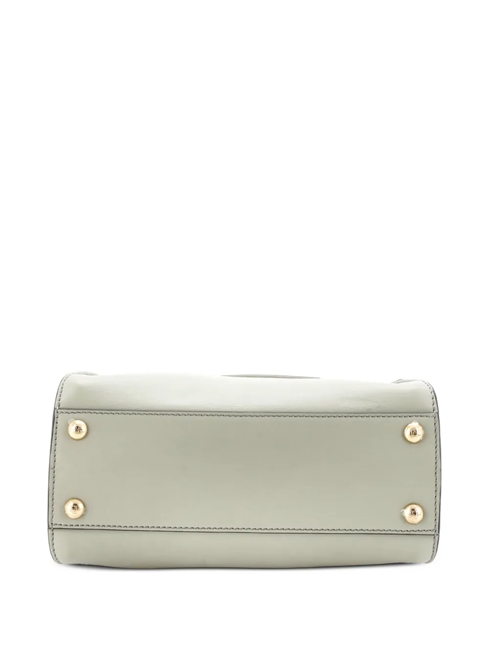 Peekaboo Iconic Bag Leather With Zucca Embroidered Canvas Interior Mini Satchel