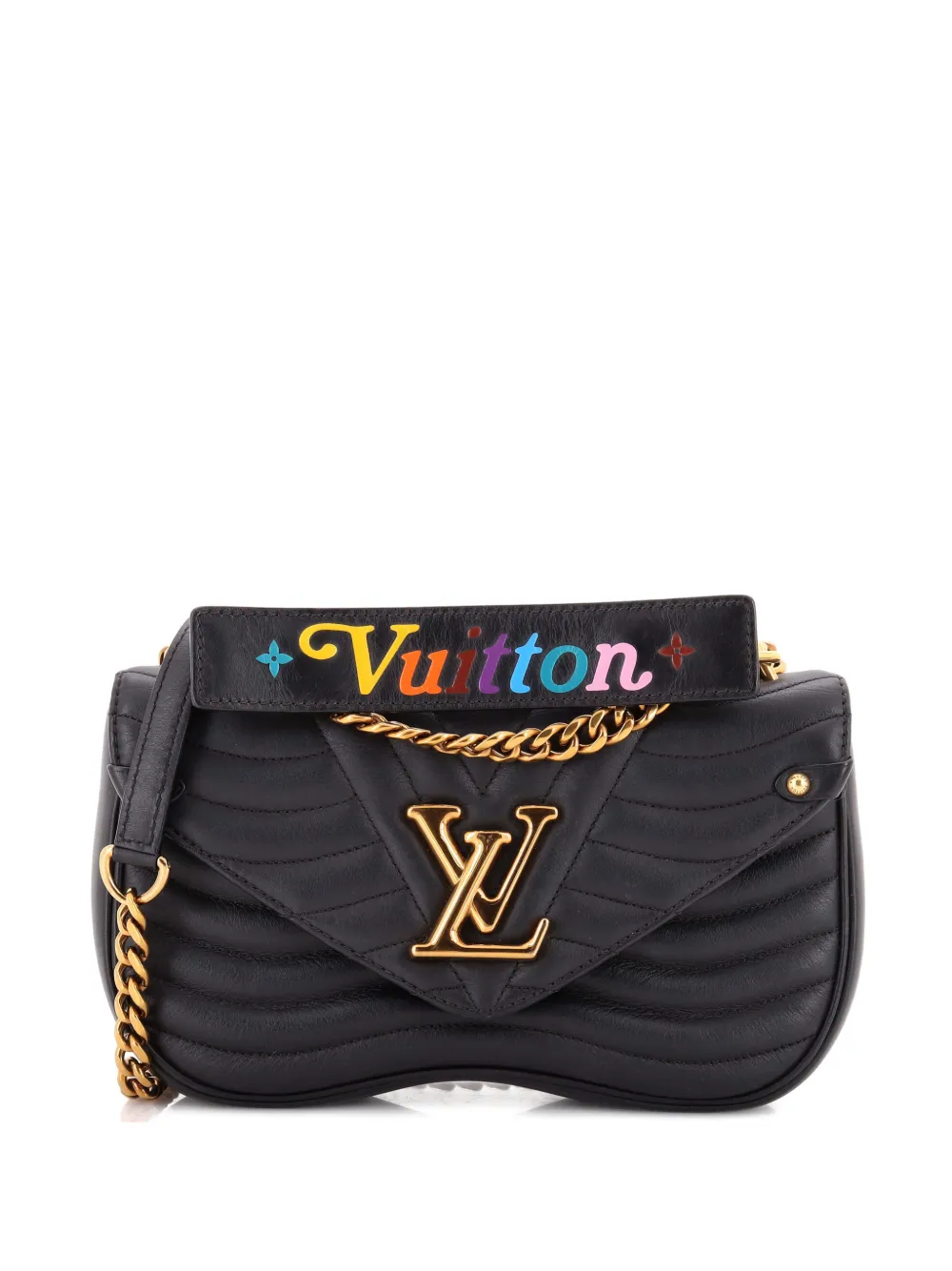 Louis Vuitton Pre-Owned New Wave Chain Bag Quilted Leather MM crossbody bag - Nero