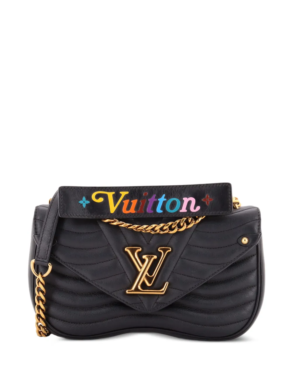 Louis Vuitton Pre-Owned New Wave Chain Bag Quilted Leather MM crossbody bag - Nero