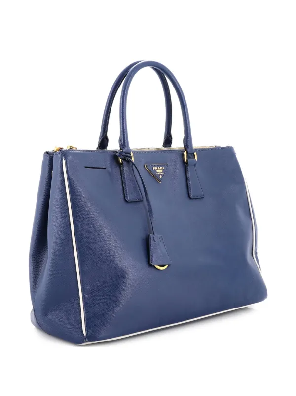 Prada Pre-Owned ダブル ジップ ルクス サフィアーノレザー ラージ 