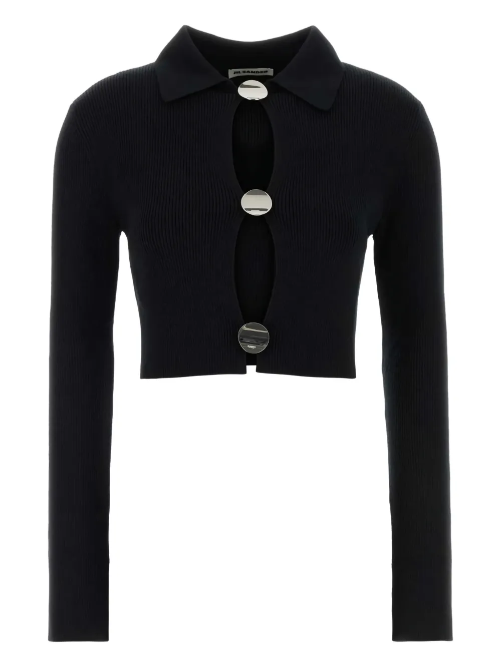 Jil Sander button polo-collar cardigan - Schwarz