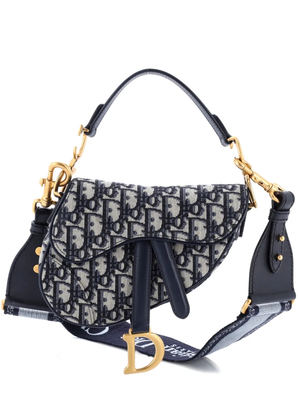 Christian Dior Pre-Owned Saddle Handbag with Strap Oblique Canvas Mini shoulder bag - Blu
