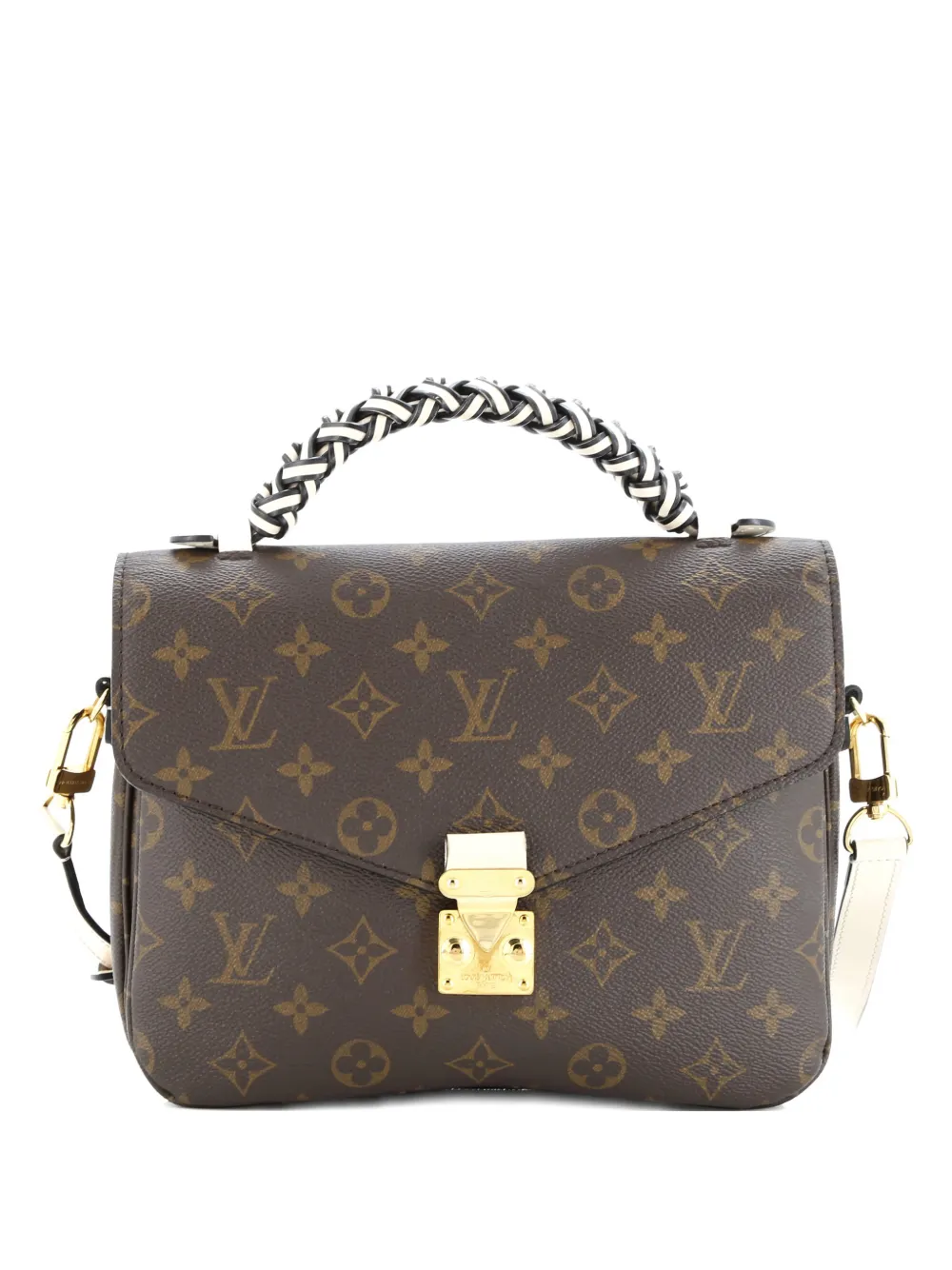 Louis Vuitton Pre-Owned Braided Handle Pochette Metis Monogram Canvas with Leather satchel - Braun