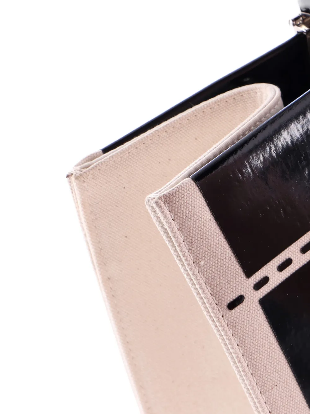 FENDI Pre-owned Sunshine Shopper Patent With Canvas Medium Tote Bag In Black