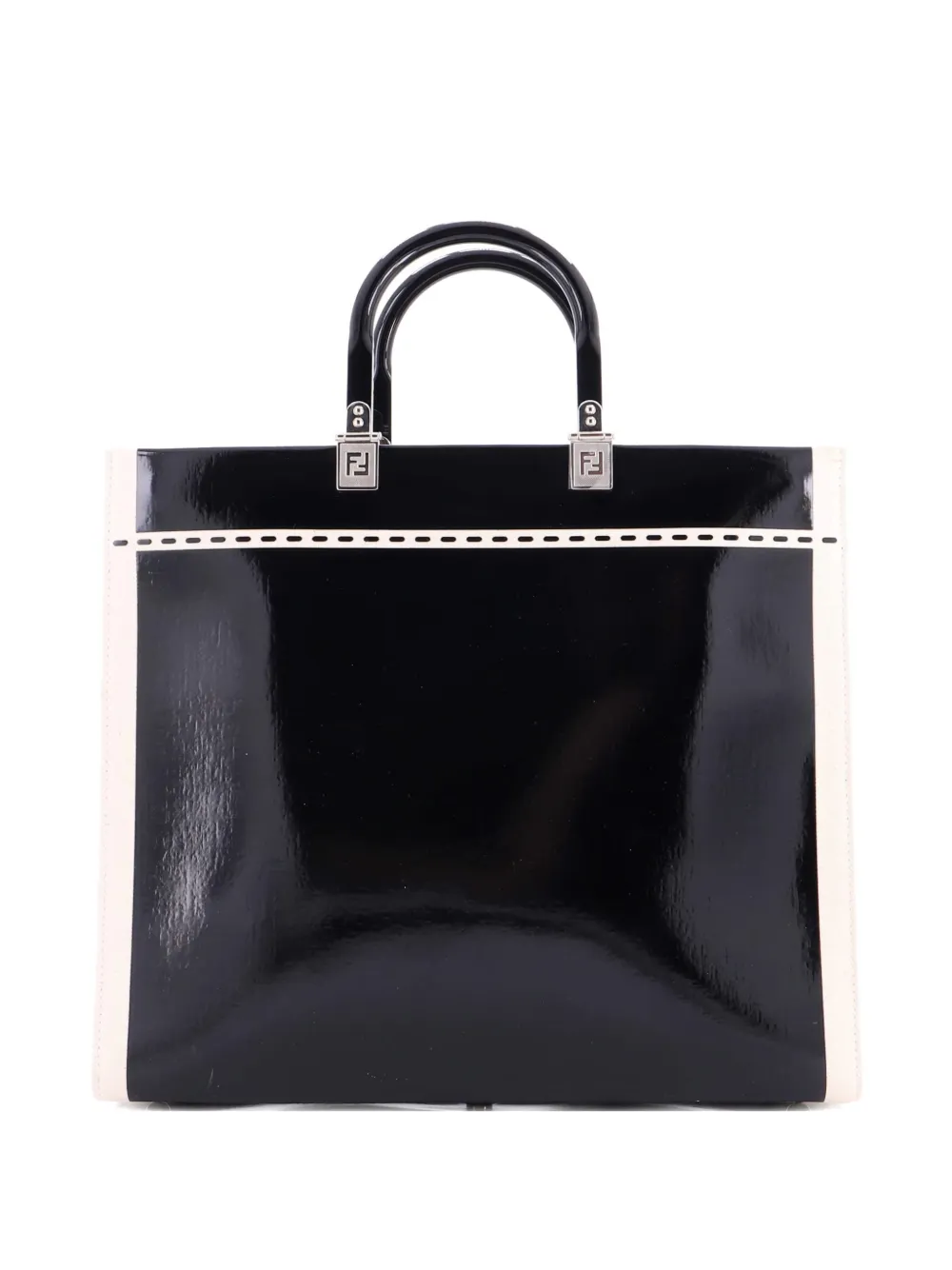 Fendi Pre-Owned Sunshine Shopper Patent with Canvas Medium tote bag | negro | Image 1