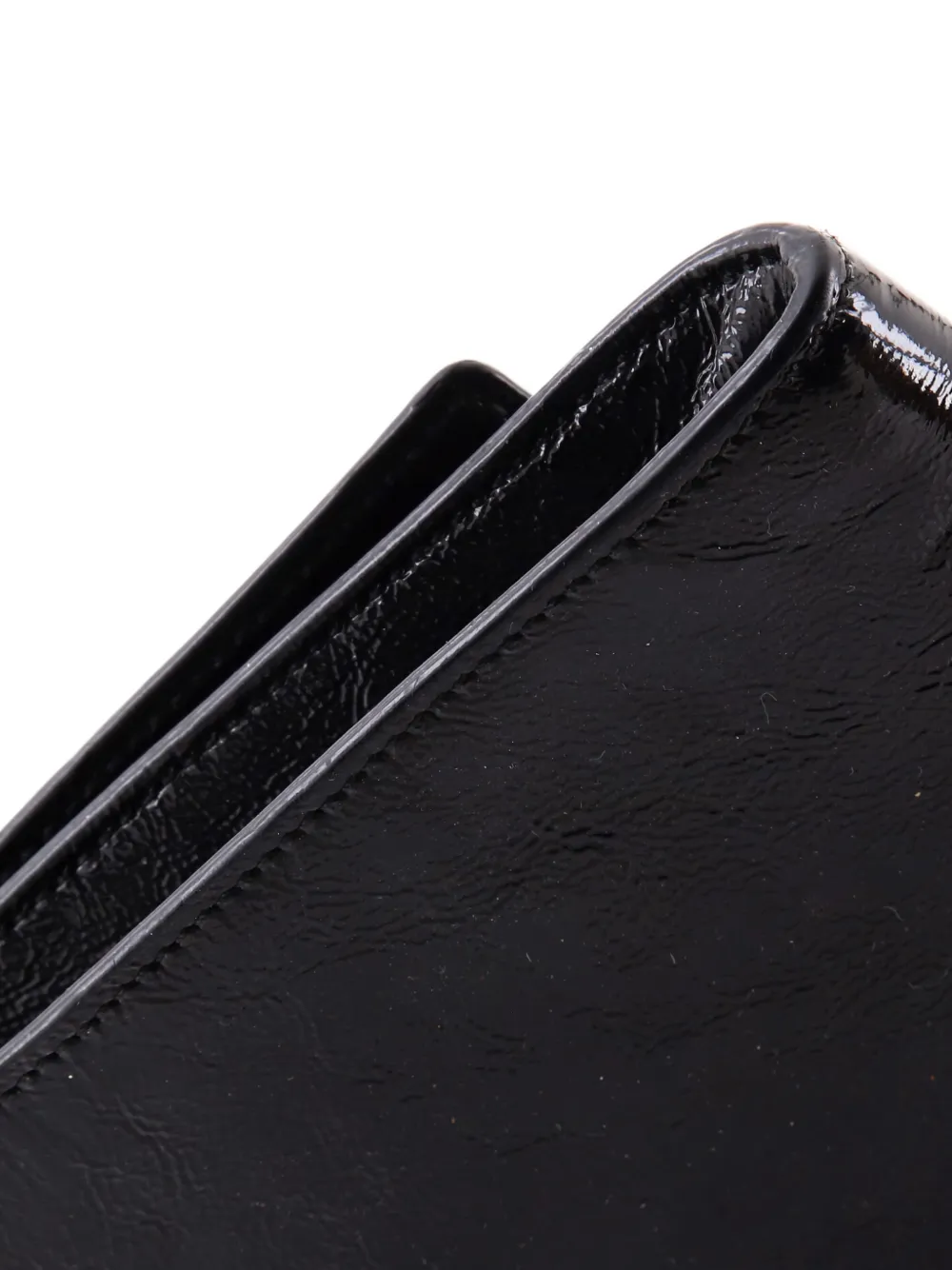 Pre-owned Saint Laurent Belle De Jour Leather Large Clutch Bag In Black