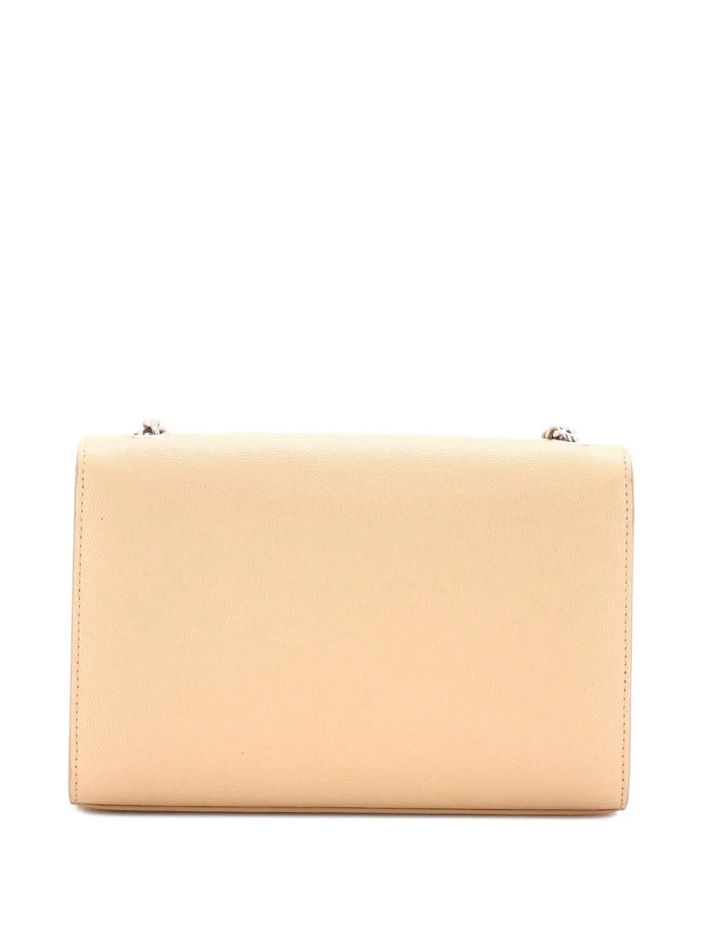 Pre-owned Saint Laurent Classic Monogram Grainy Leather Small Crossbody Bag In Neutral
