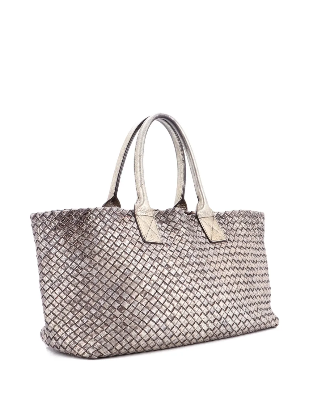 Pre-owned Bottega Veneta Cabat Intrecciato Nappa Medium Tote Bag In Gold