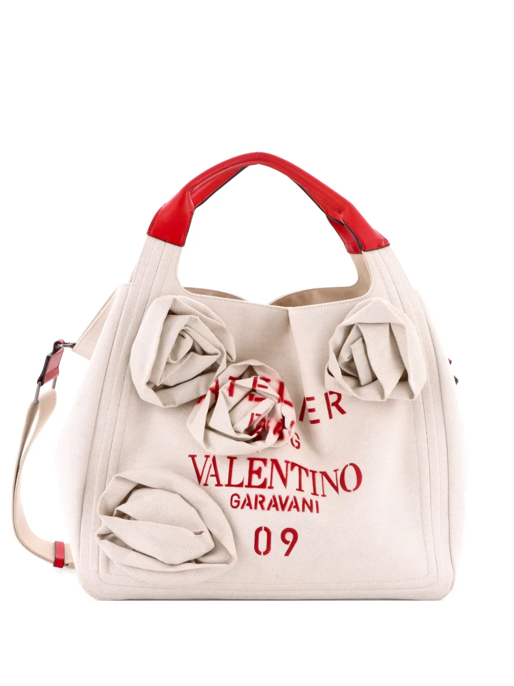 Valentino Garavani Pre-Owned Rose Blossom Atelier Bag Canvas Large tote bag - Toni neutri