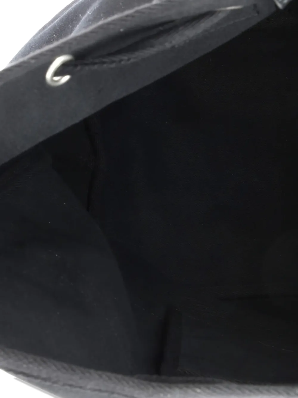 Pre-owned Saint Laurent Rive Gauche Drawstring Sling Bag Embroidered Canvas Backpack In Black