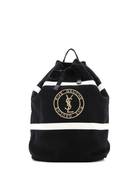 Saint Laurent Pre-Owned Rive Gauche Drawstring Sling Bag Embroidered Canvas backpack