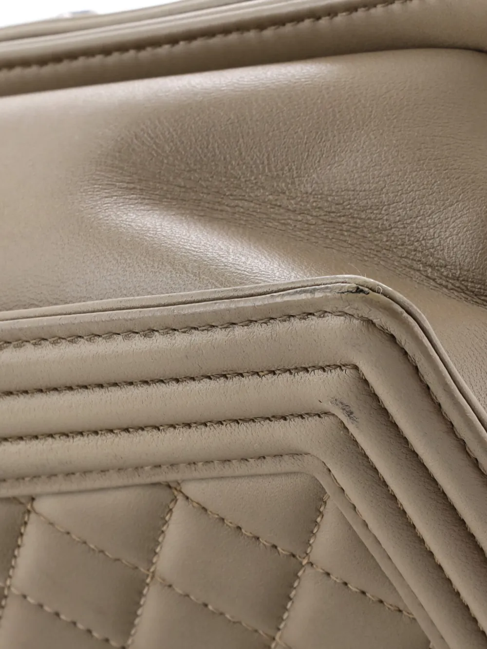 Pre-owned Chanel Boy Flap Bag Quilted Lambskin Old Medium Shoulder Bag In Gray