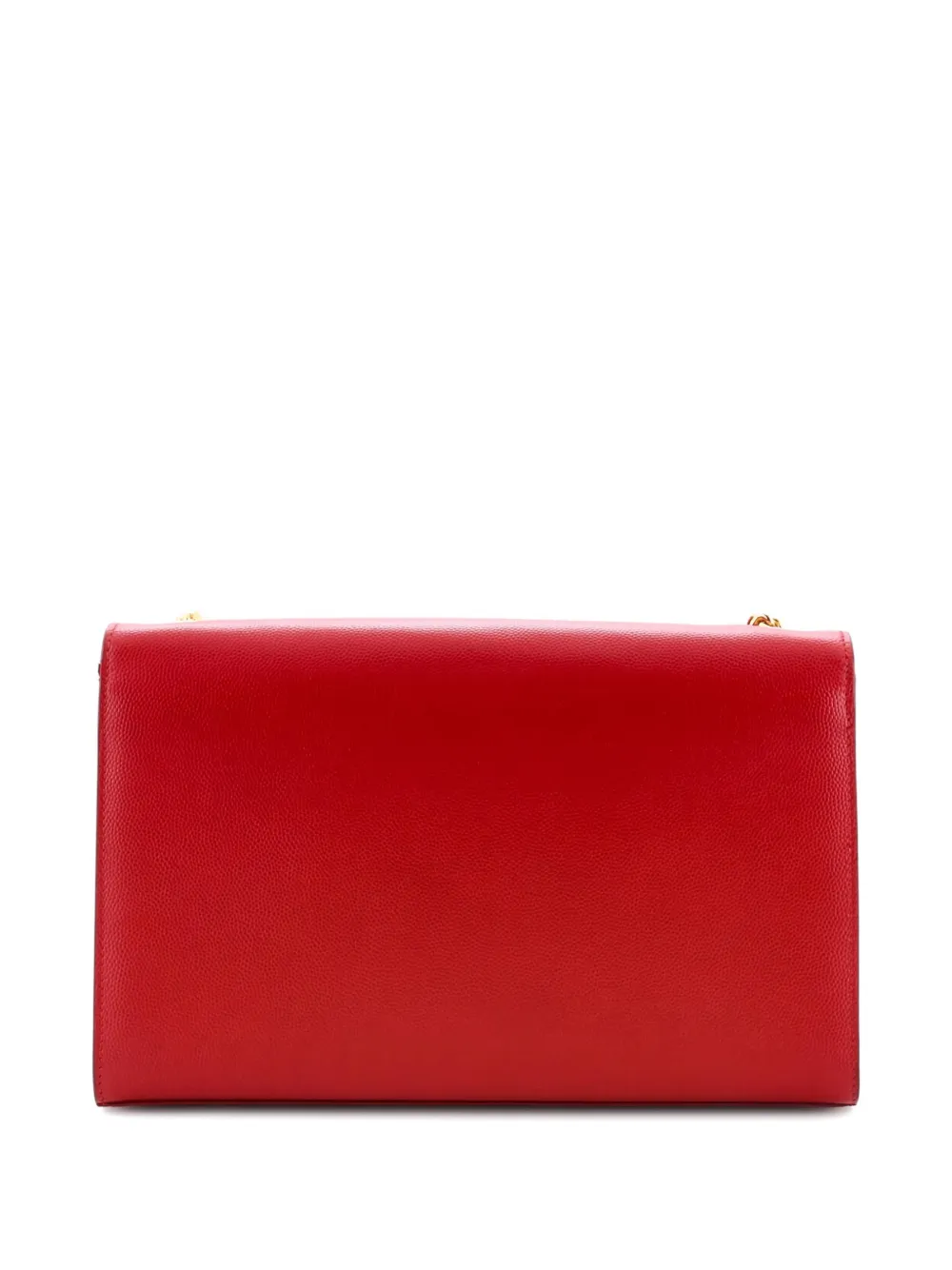 Pre-owned Saint Laurent Classic Monogram Grainy Leather Medium Crossbody Bag In Red