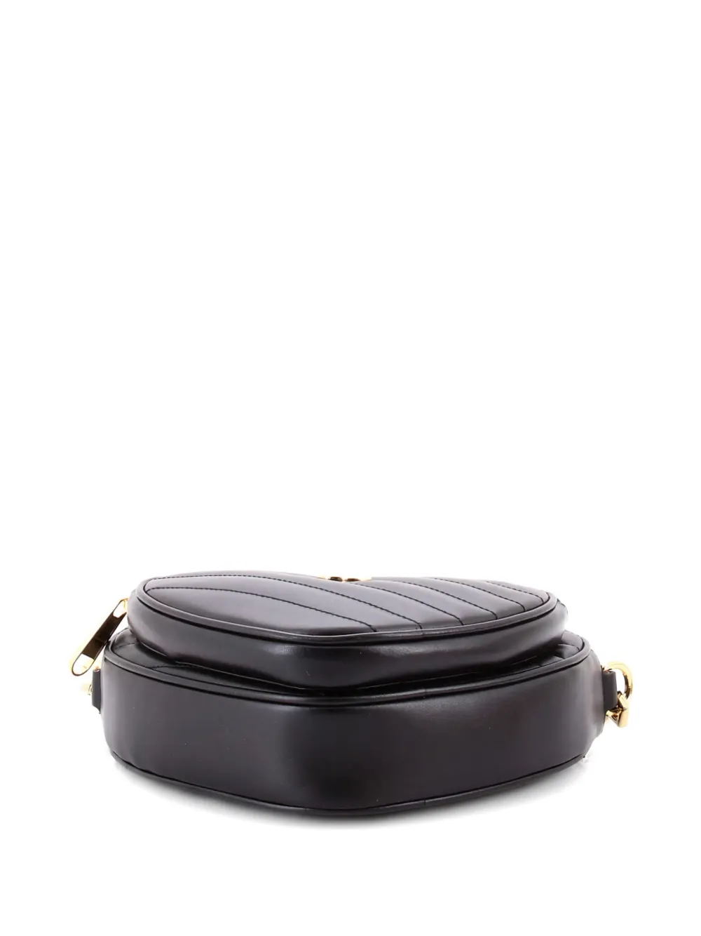  Gucci Pre-owned Interlocking G Heart Diagonal Quilted Leather Mini Shoulder Bag - Negro 