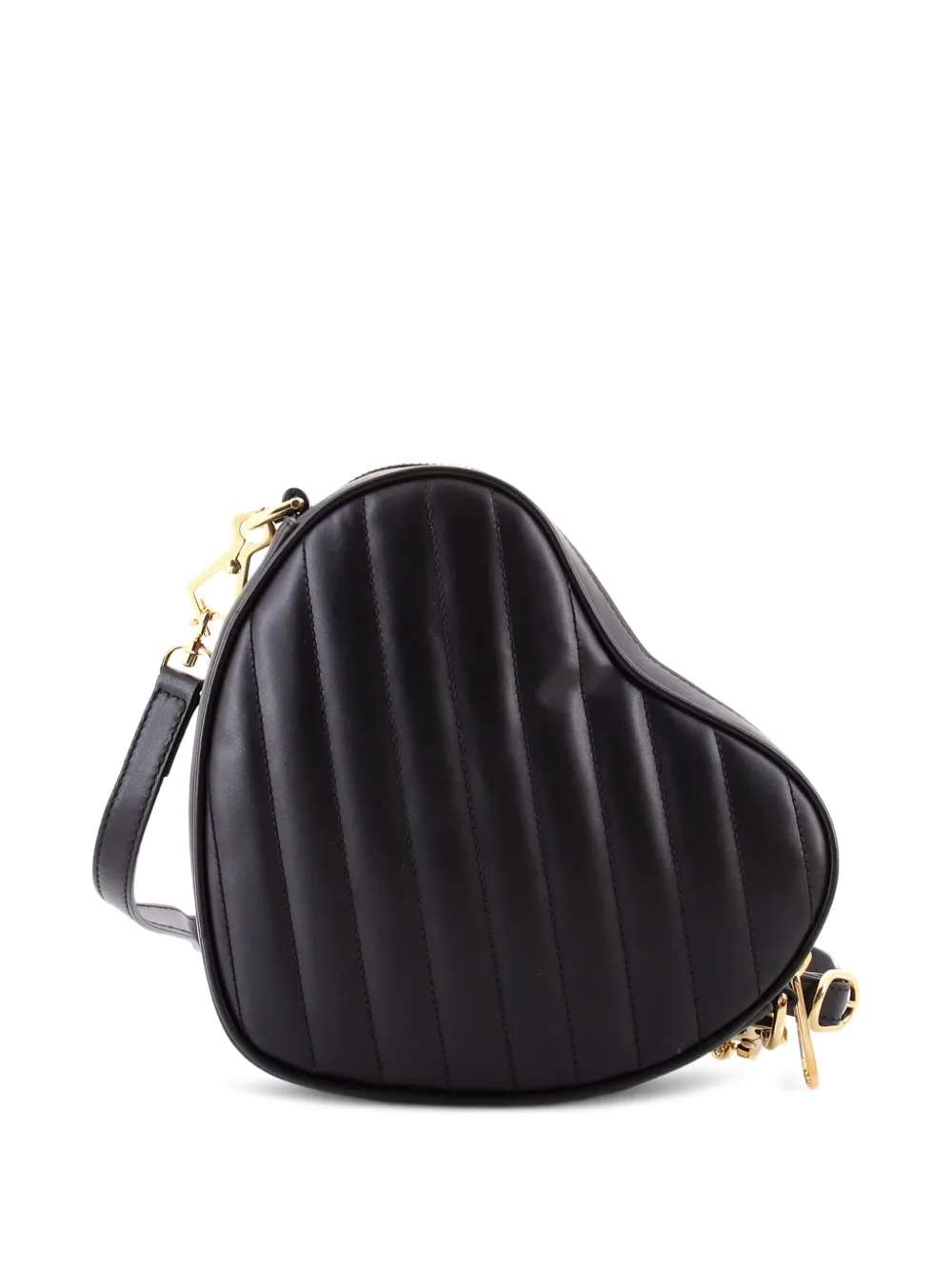  Gucci Pre-owned Interlocking G Heart Diagonal Quilted Leather Mini Shoulder Bag - Negro 
