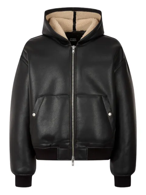 STUDIO TOMBOY chaqueta de piel artificial con capucha