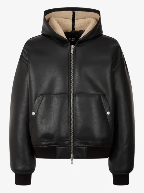 TOMBOY hooded faux leather jacket
