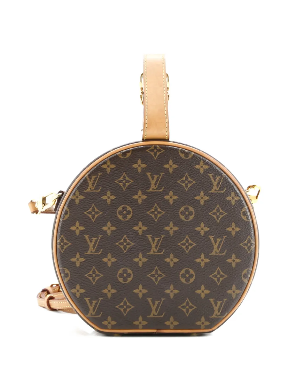Pre-owned Louis Vuitton Petite Boite Chapeau Bag Monogram Canvas Crossbody Bag In Brown